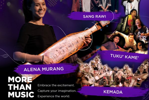 Poster of virtual experience of the 2021 Rainforest World Music Festival