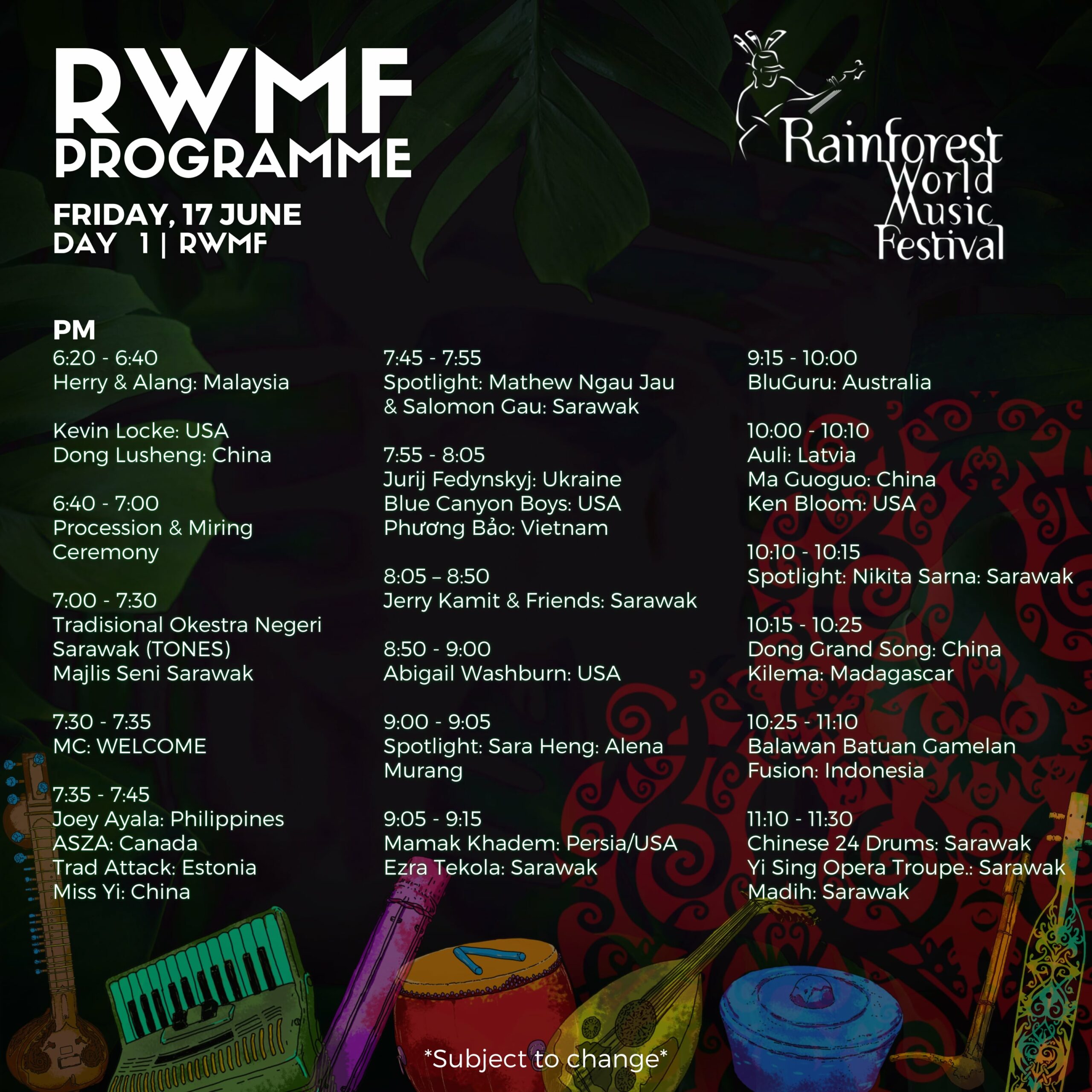 RWMF Day 1 Programme